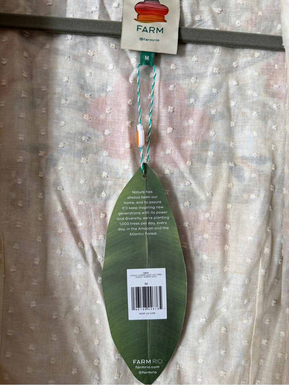 NWT FARM Rio Mosaic Garden Floral Midi Wrap Dress in Sand Multicolor - Size M - Picture 3 of 16